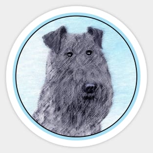 Kerry Blue Terrier Painting - Cute Original Dog Art Sticker